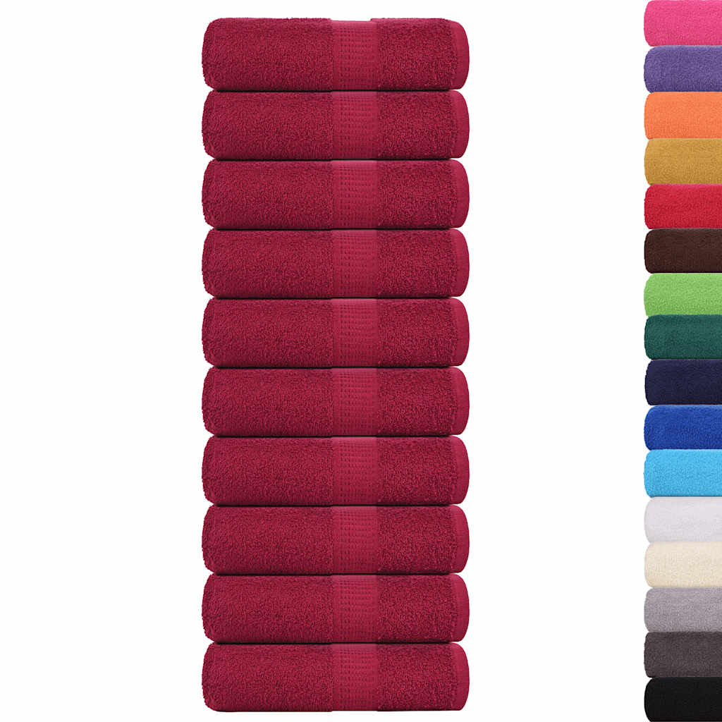 Vidaxx débarbouillettes 10 pièces grenouille bordeaux 30x30 cm 100% coton