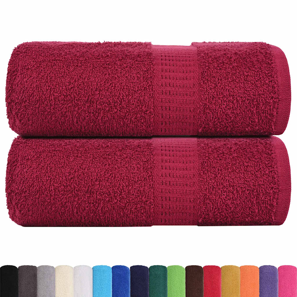 VidaXL serviettes invités 2 pcs 30x50 cm 360 g m² 100% coton rouge bordeaux