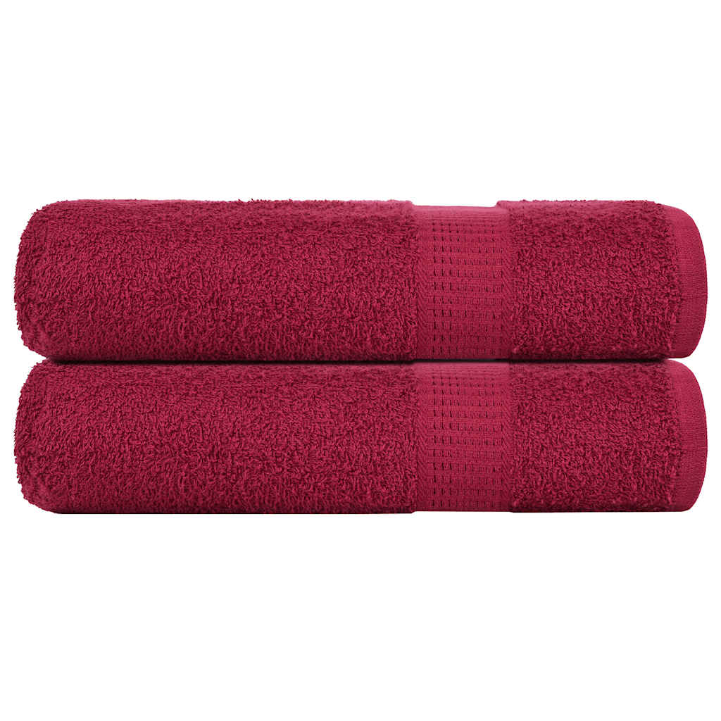 Vidaxx serviettes de douche 2 pcs 70x140cm 360g m² 100% coton rouge bordeaux