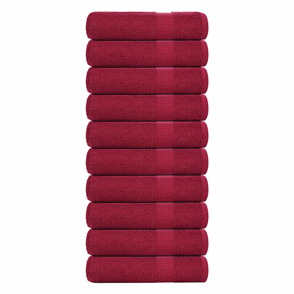 Vidaxx serviettes de douche 10pcs 70x140cm 360g m² 100% coton bordeaux