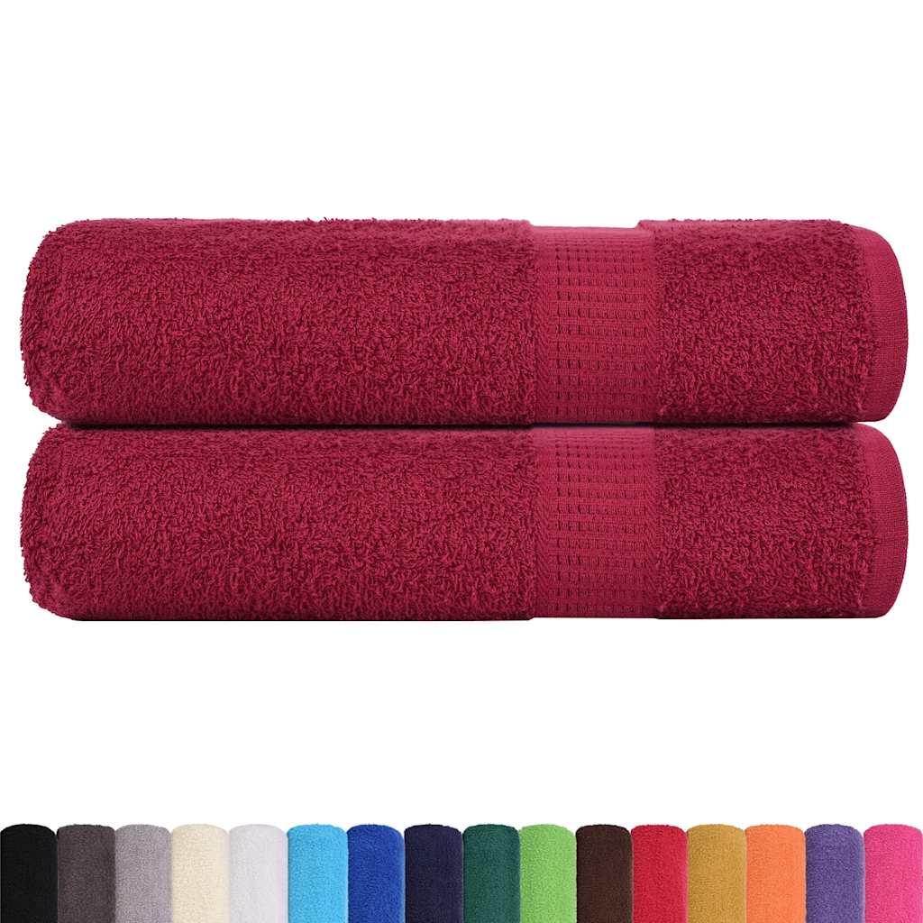 Vidaxx serviettes de bain 2 pcs 100x150 cm 360 g m² 100% coton rouge bordeaux