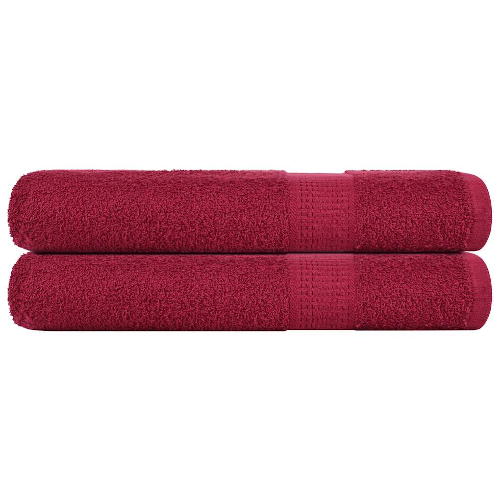 Vidaxx serviettes 2 pcs 100x200 cm 360 g m² 100% coton bordeaux