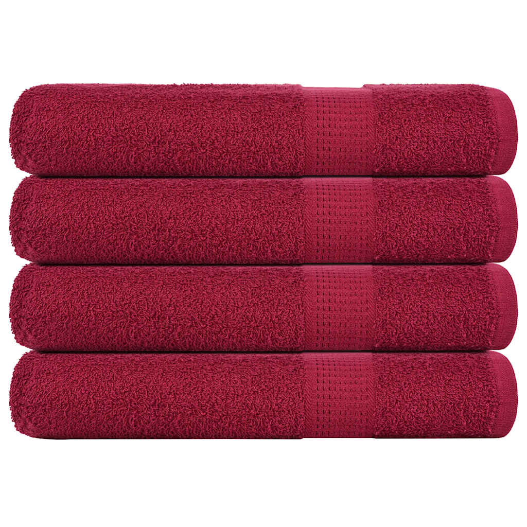 Vidaxx serviettes 4 pcs 100x200 cm 360 g m² 100% coton rouge bordeaux