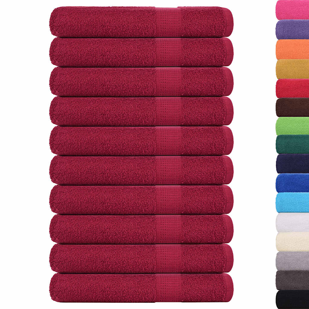 Vidaxx serviettes 10 pcs 100x200 cm 360 g m² 100% coton bordeaux