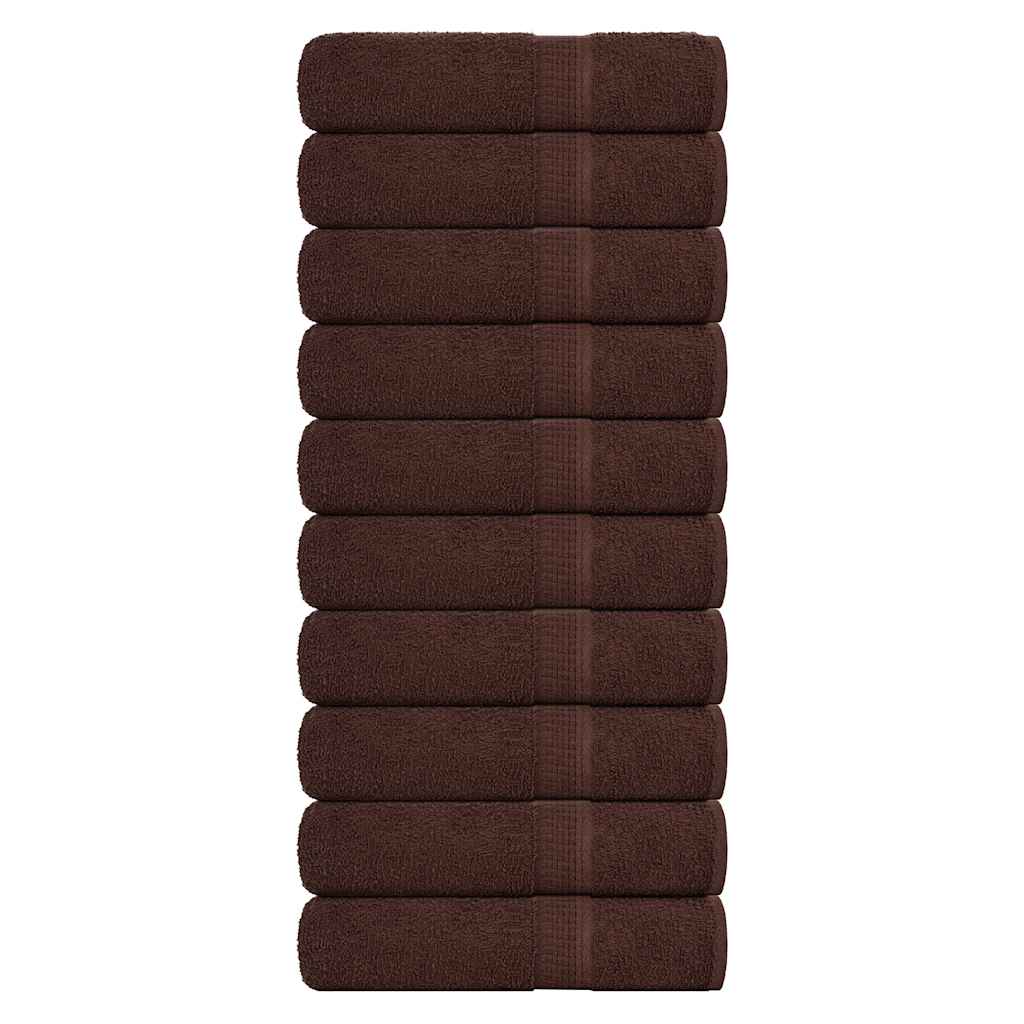 Vidaxx serviettes 10 pcs 50x100 cm 360 g m² 100% coton marron
