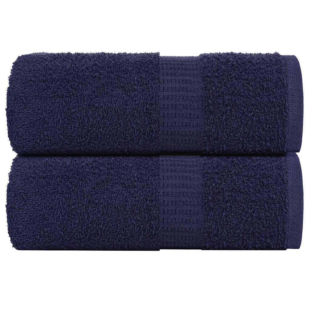 VidaXL serviettes invités 2 pcs 30x50 cm 360 g m² 100% coton bleu marine