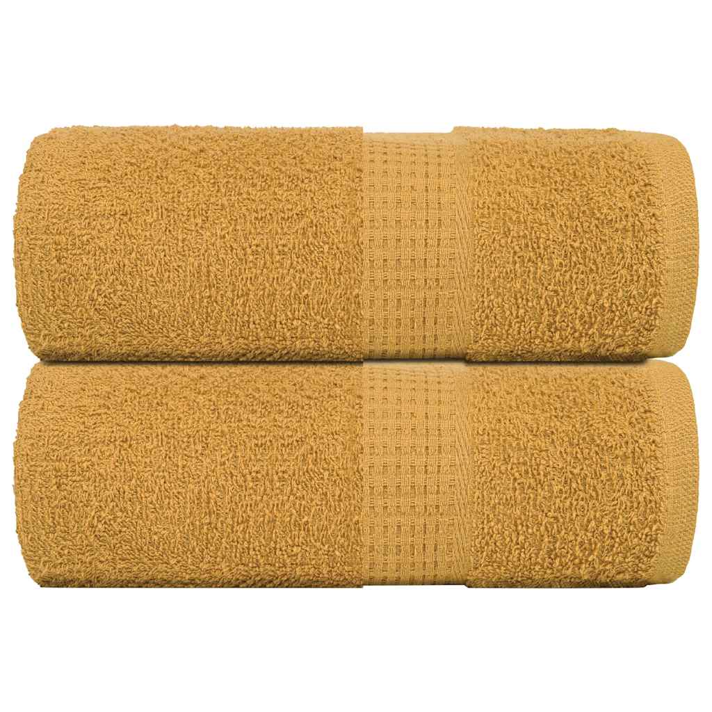 VidaXL serviettes invités 2 pcs 30x50 cm 360 g m² 100% coton doré