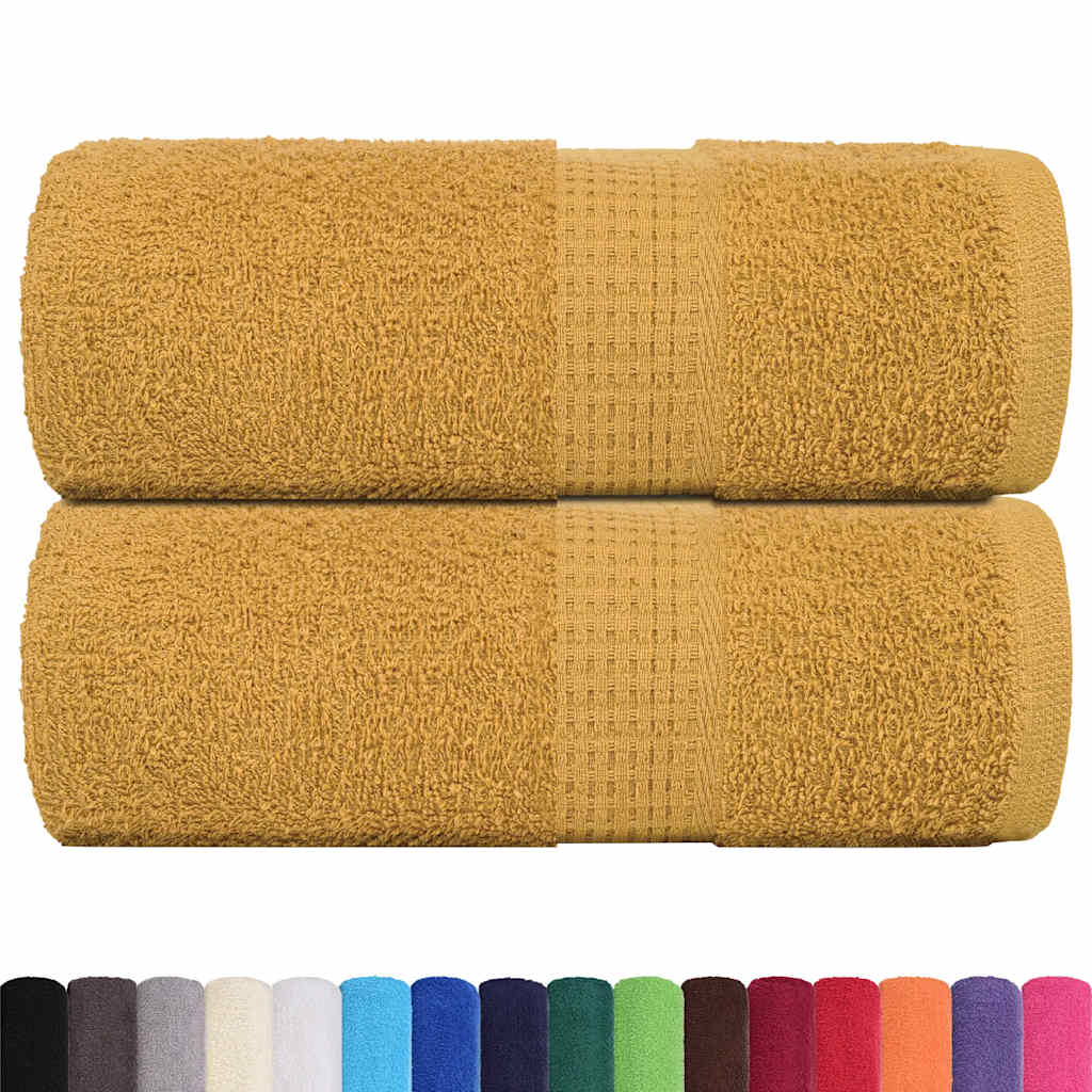 VidaXL serviettes invités 2 pcs 30x50 cm 360 g m² 100% coton doré