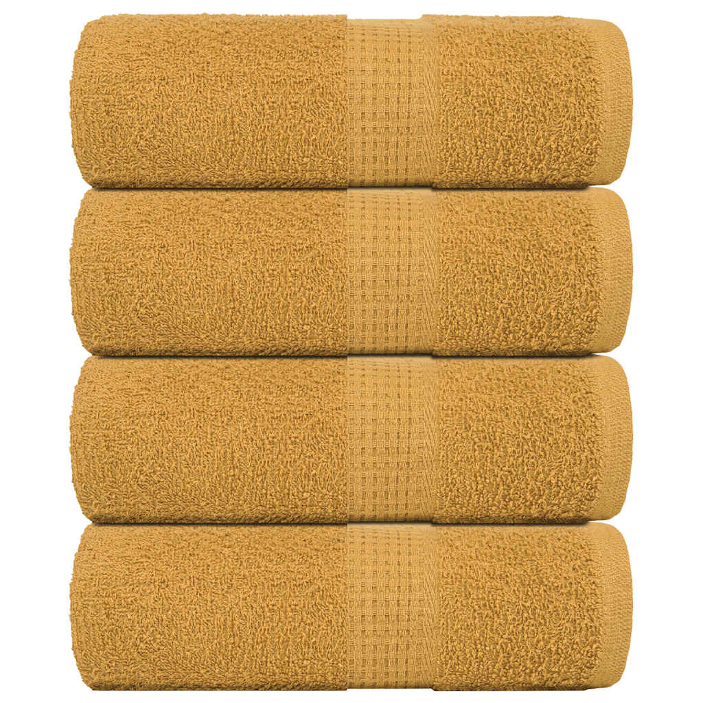 VidaXL serviettes invités 4 pcs 30x50 cm 360 g m² 100% coton doré