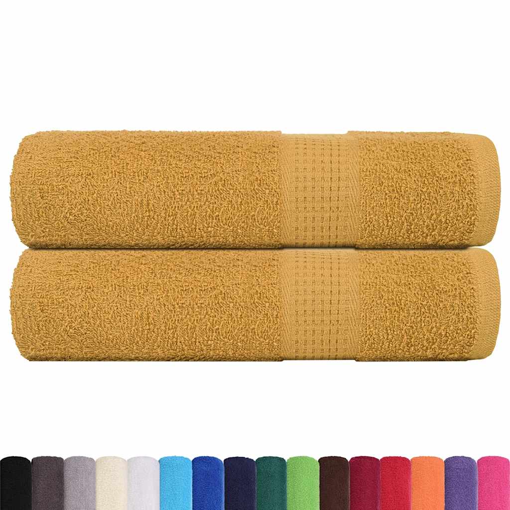 Vidaxx serviettes de douche 2 pcs 70x140cm 360 g m² 100% coton doré
