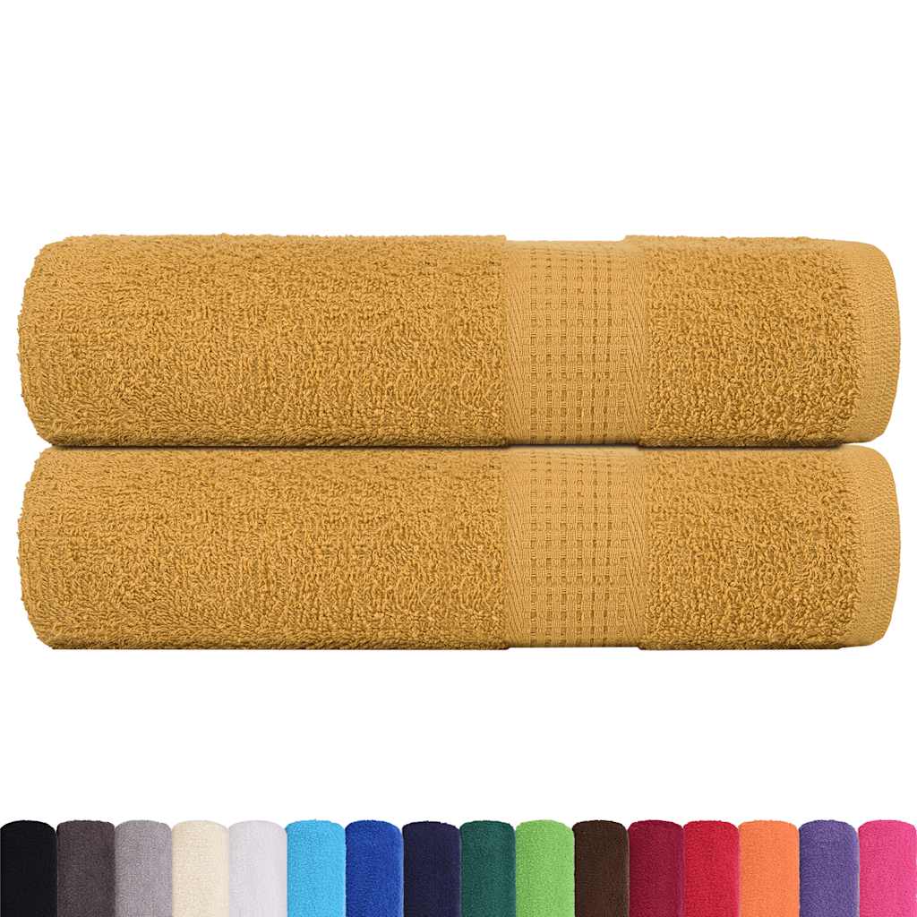 Vidaxx serviettes de bain 2 pcs 100x150 cm 360 g m² 100% coton doré