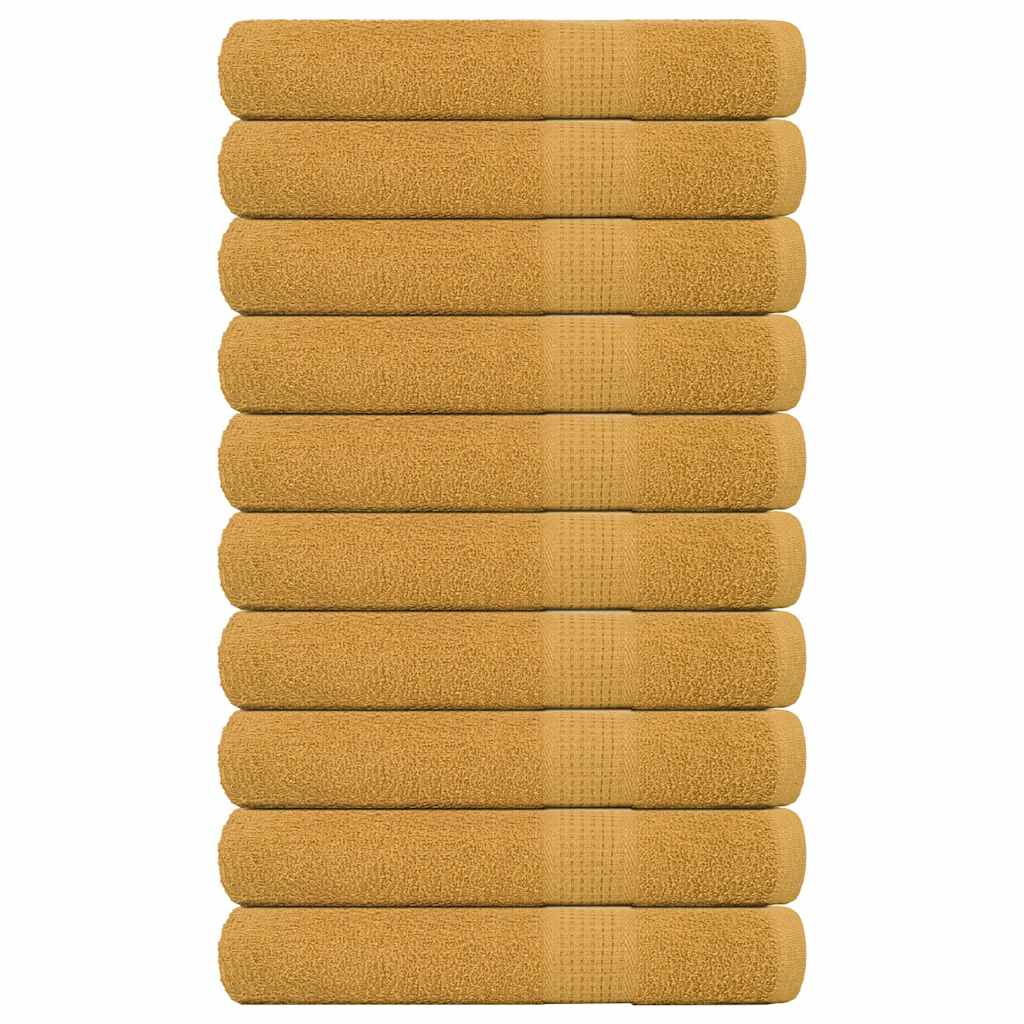 Vidaxx serviettes 10 pcs 100x200 cm 360 g m² 100% coton doré