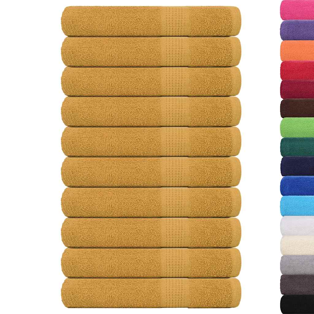 Vidaxx serviettes 10 pcs 100x200 cm 360 g m² 100% coton doré