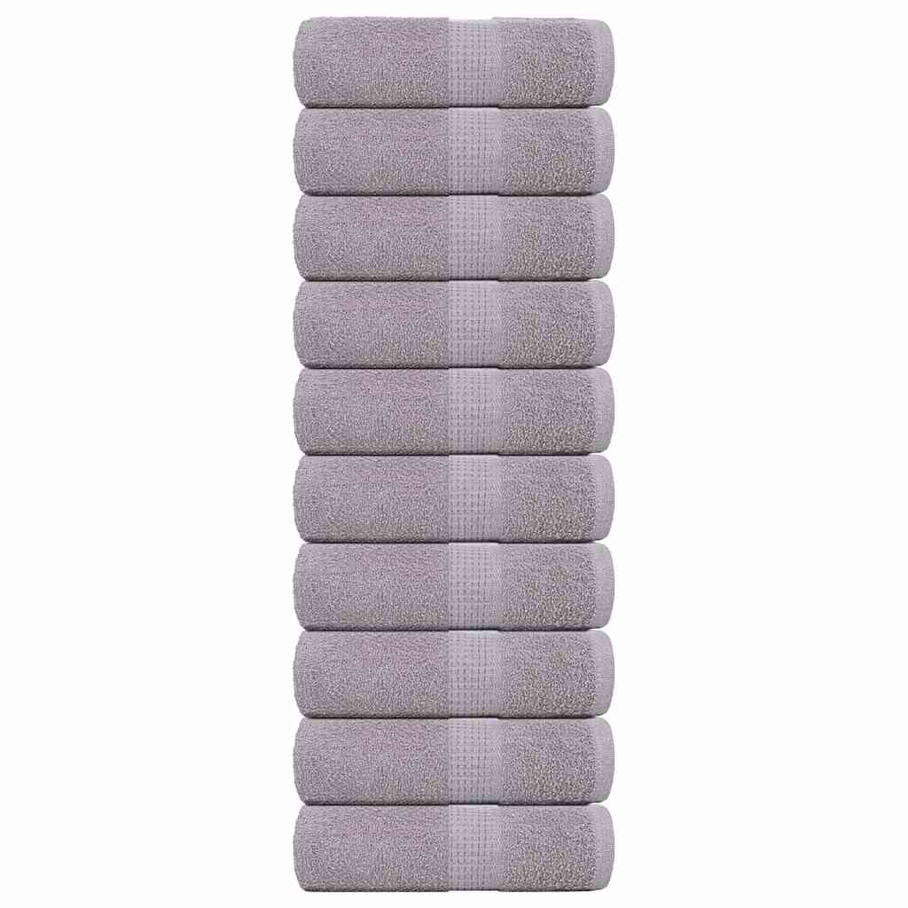 VidaXL serviettes invités 10 pcs 30x50 cm 360 g m² 100% coton gris