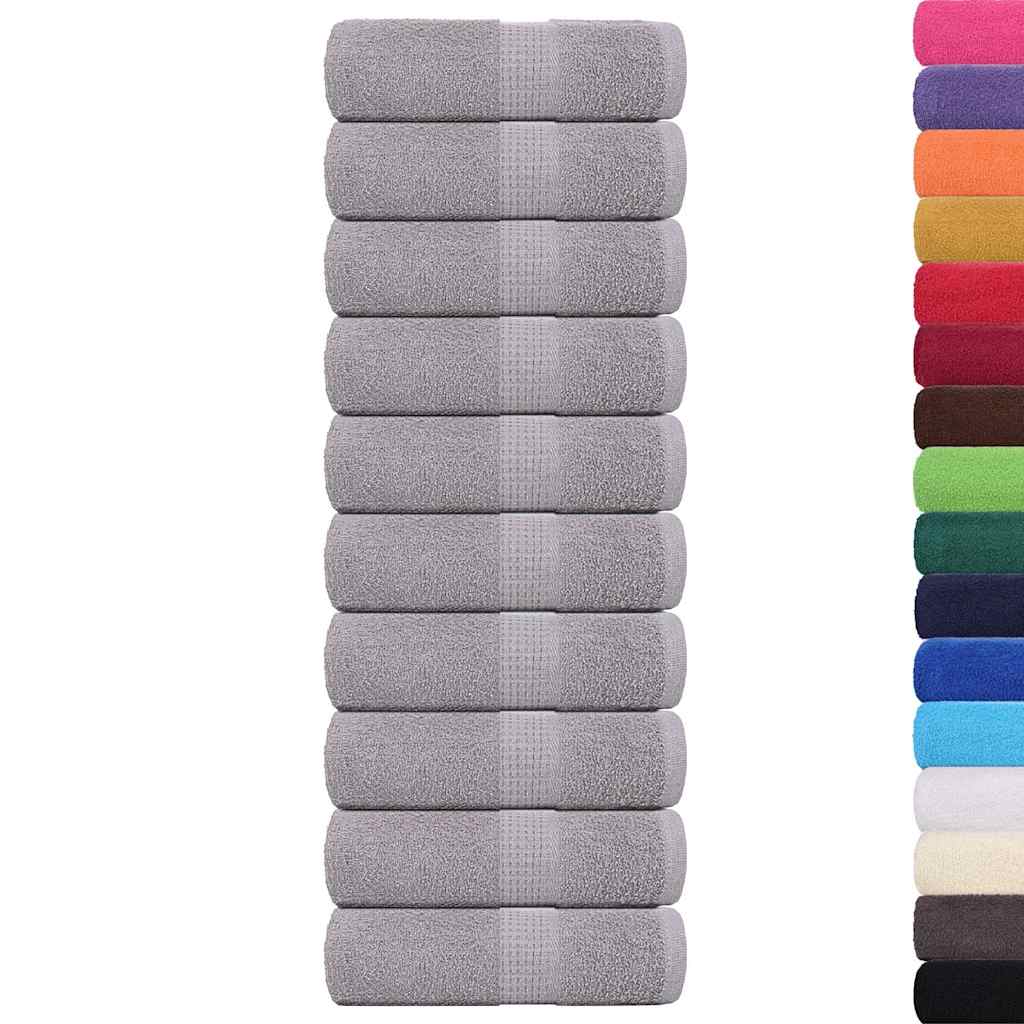VidaXL serviettes invités 10 pcs 30x50 cm 360 g m² 100% coton gris