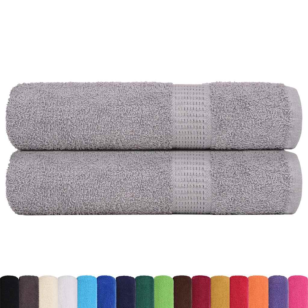 Vidaxx serviettes de douche 2 pcs 70x140 cm 360 g m² 100% coton gris