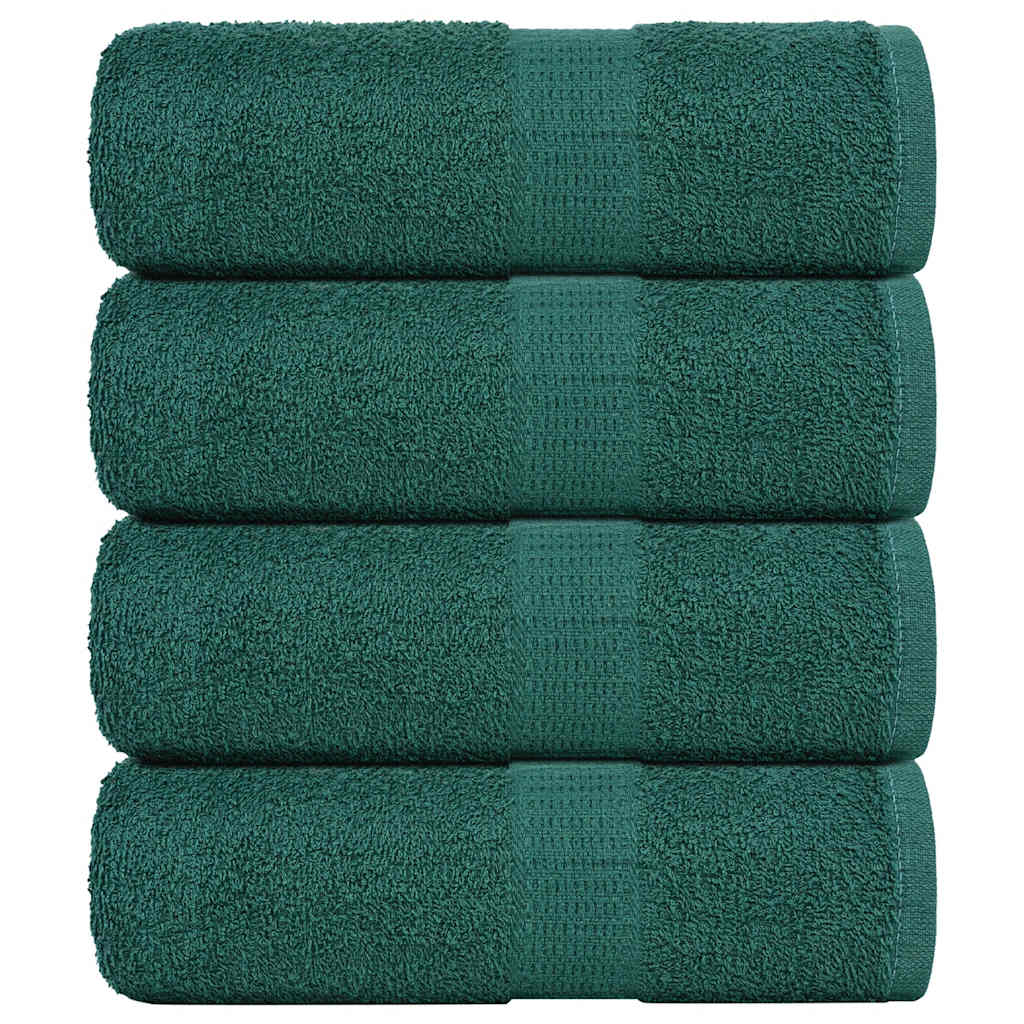 VidaXL serviettes invités 4 pcs 30x50 cm 360 g m² 100% coton vert