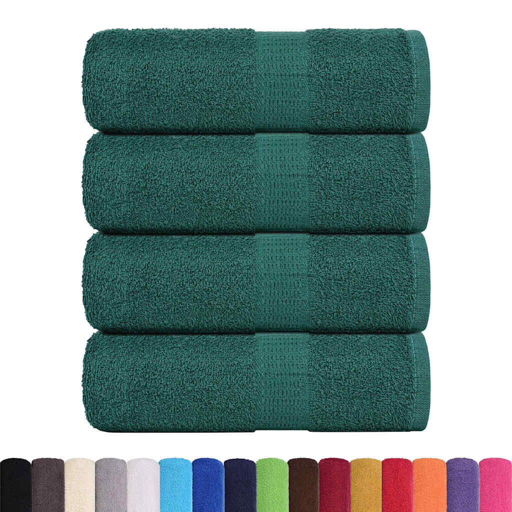 VidaXL serviettes invités 4 pcs 30x50 cm 360 g m² 100% coton vert