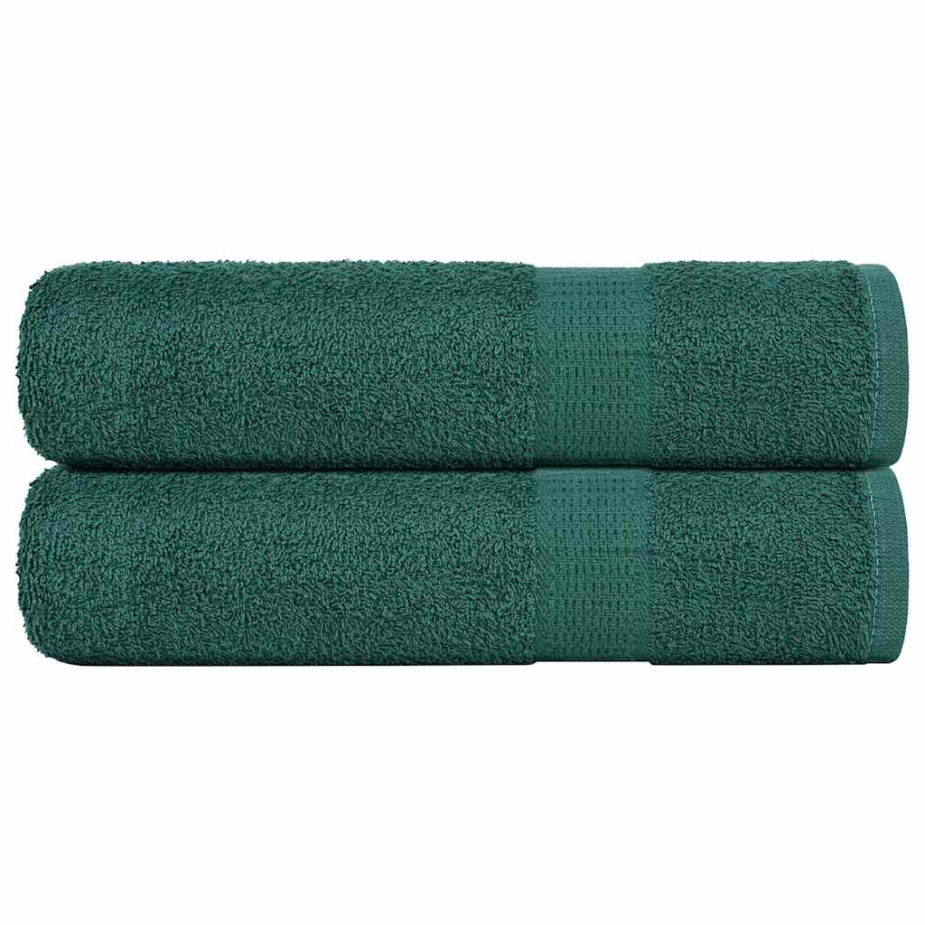 Vidaxx serviettes de douche 2 pcs 70x140 cm 360 g m² 100% coton vert