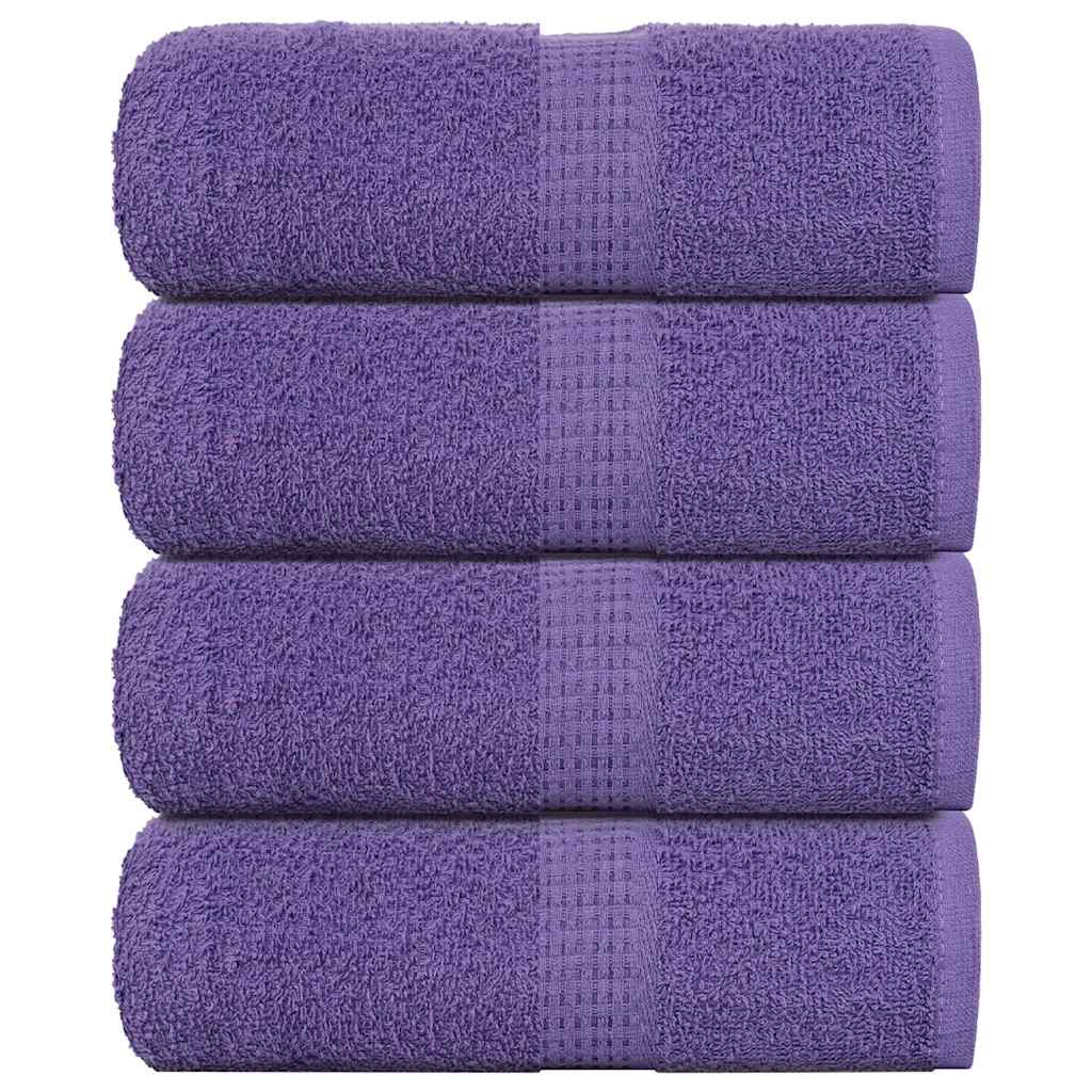 VidaXL serviettes invités 4 pcs 30x50 cm 360 g m² 100% coton violet