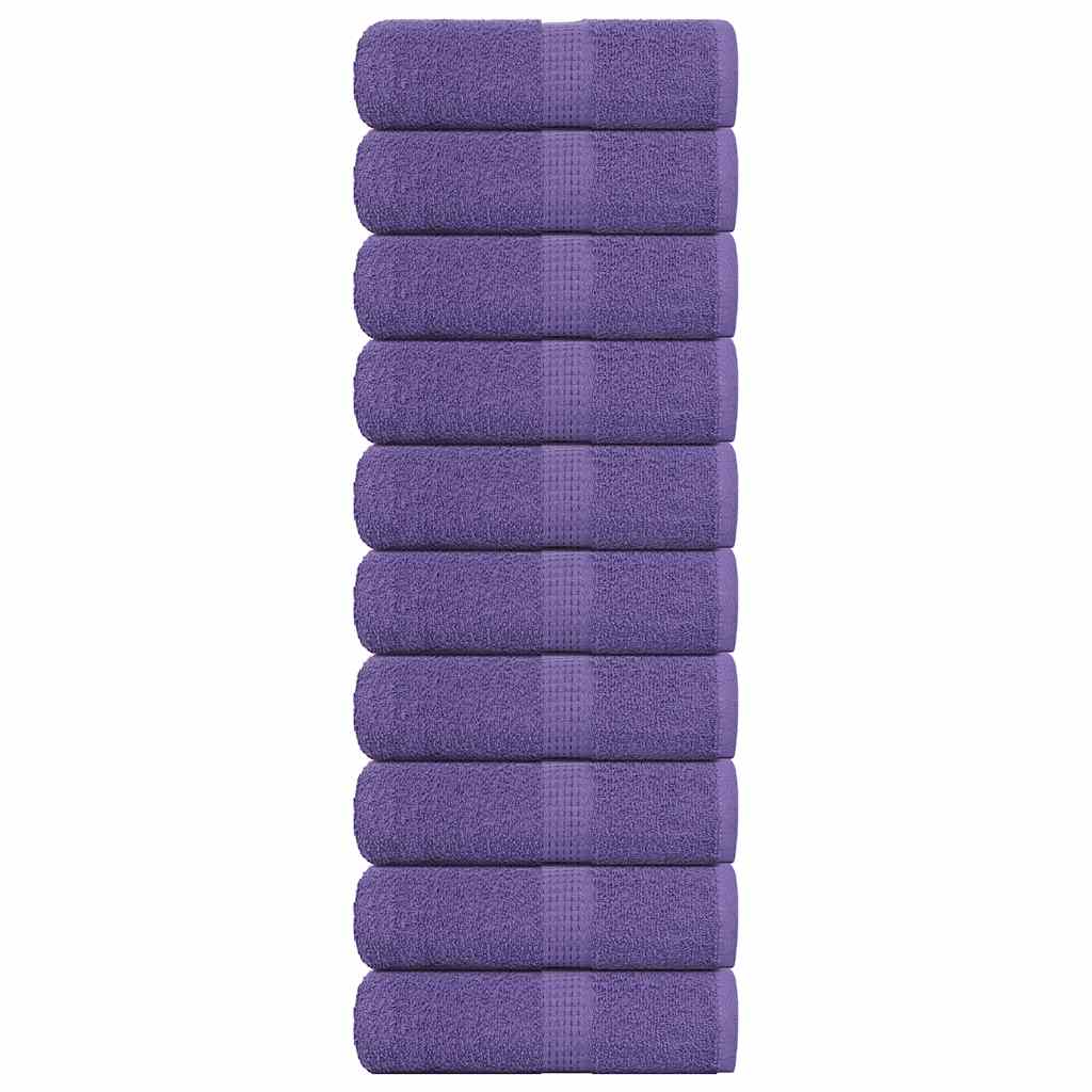 VidaXL serviettes invités 10 pcs 30x50 cm 360 g m² 100% coton violet