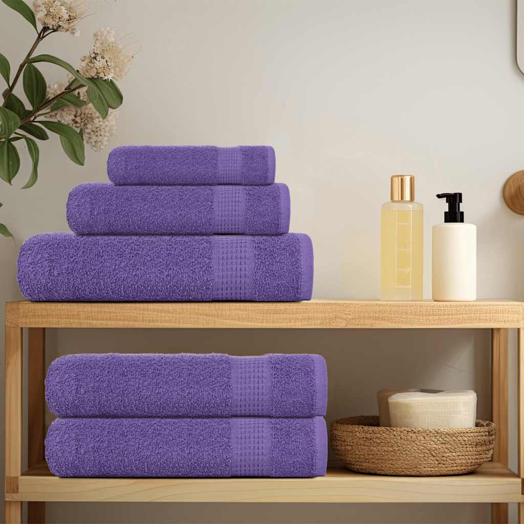 Vidaxx serviettes 2 pcs 50x100 cm 360 g m² 100% coton violet
