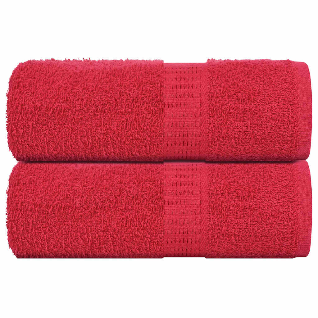 VidaXL serviettes invités 2 pcs 30x50 cm 360 g m² 100% coton rouge