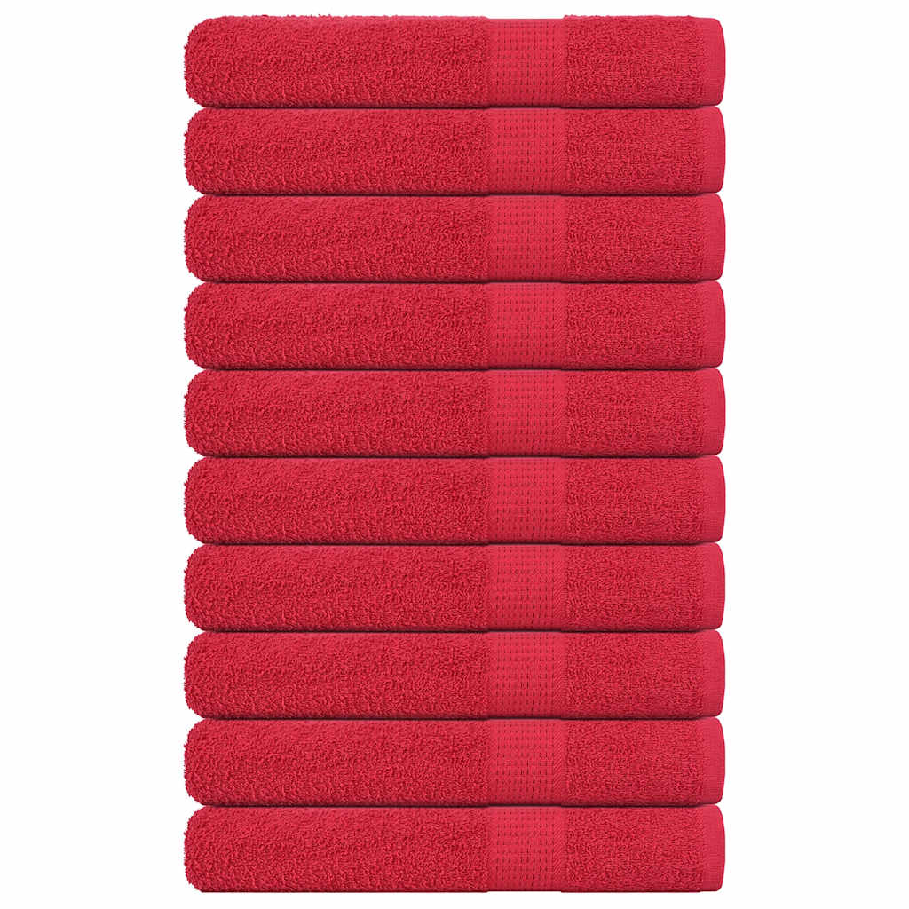 Vidaxx serviettes 10 pcs 100x200 cm 360 g m² 100% coton rouge