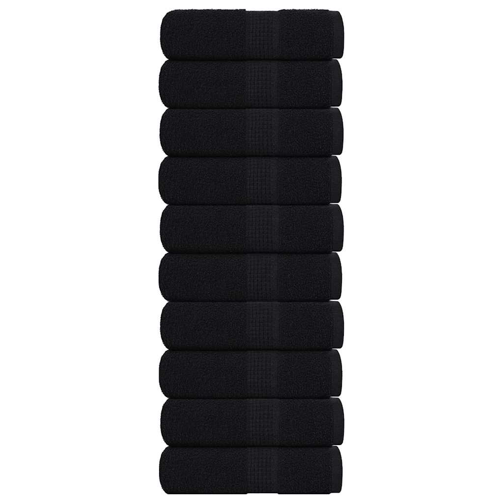 VidaXL débarbouillettes 10 pièces grenouille noir 30x30 cm 100% coton