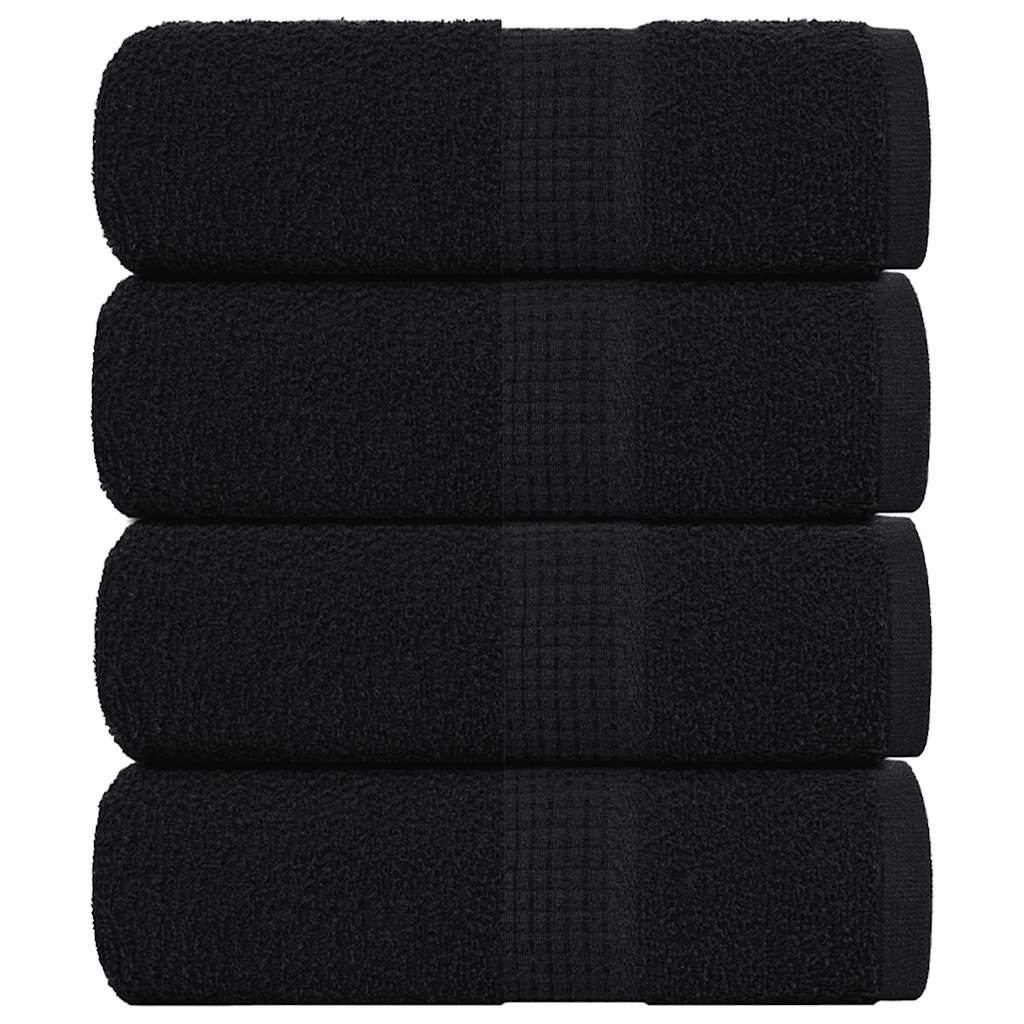 VidaXL serviettes invités 4 pcs 30x50 cm 360 g m² 100% coton noir