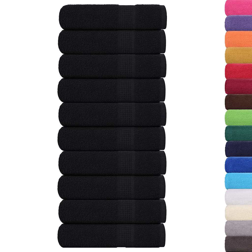 Vidaxx serviettes 10 pcs 50x100 cm 360 g m² 100% coton noir