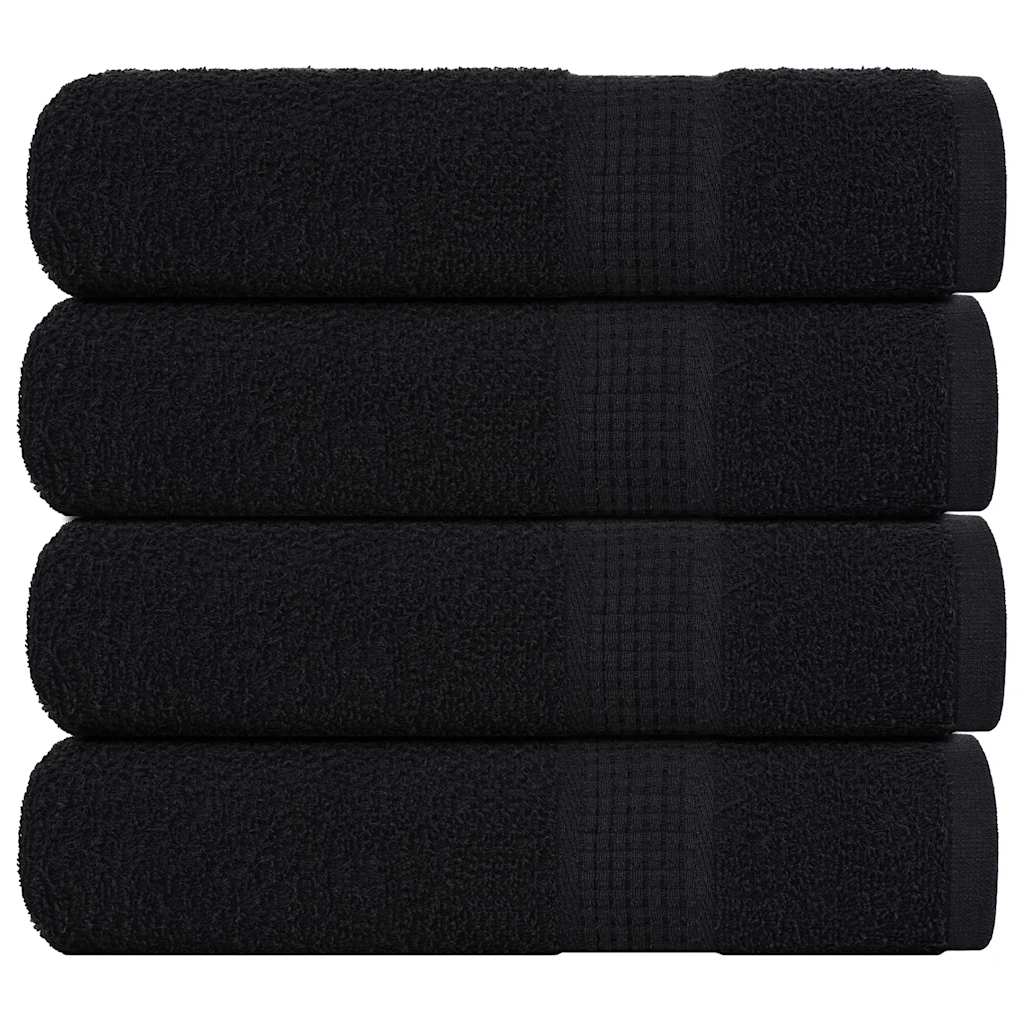 Vidaxx serviettes de bain 4 pcs 100x150 cm 360 g m² 100% coton noir