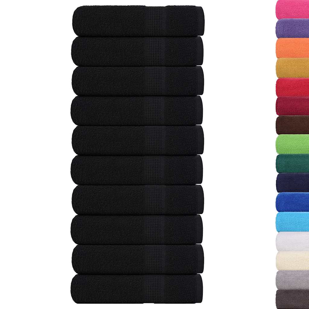 Vidaxx serviettes de bain 10 pcs 100x150 cm 360 g m² 100% coton noir