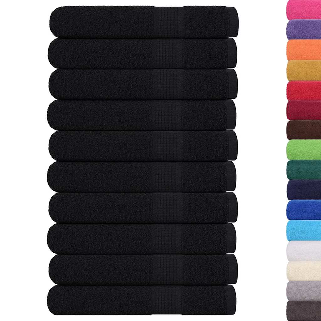 Vidaxx serviettes 10 pcs 100x200 cm 360 g m² 100% coton noir