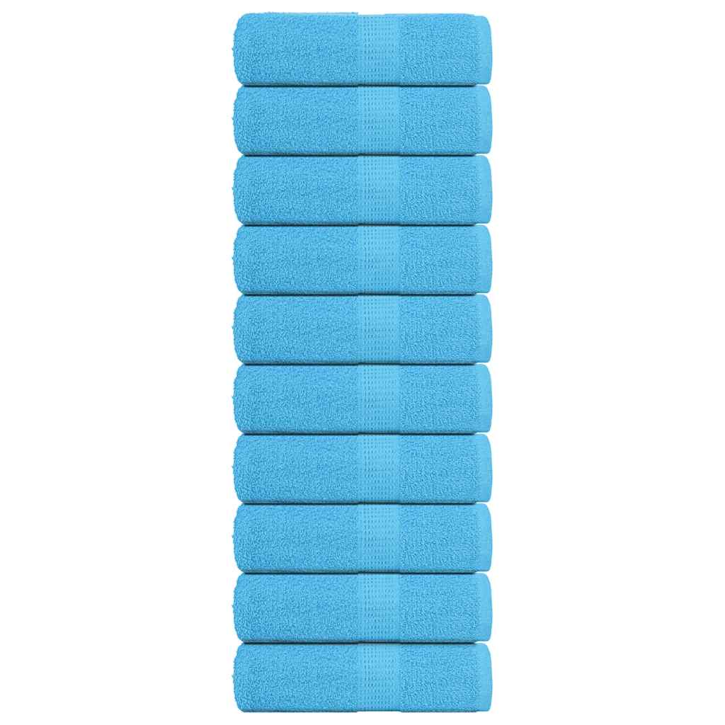 VidaXL débarbouillettes 10 pièces grenouille turquoise 30x30 cm 100% coton