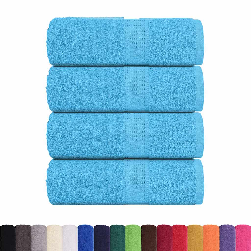 VidaXL serviettes invités 4 pcs 30x50 cm 360 g m² 100% coton turquoise