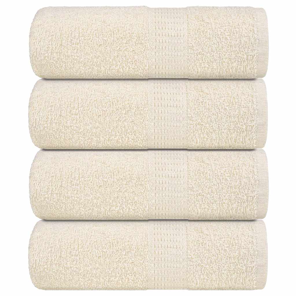 VidaXL serviettes invités 4 pcs 30x50 cm 360 g m² 100% coton couleur crème