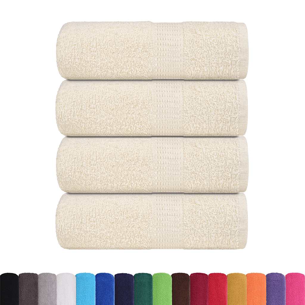 VidaXL serviettes invités 4 pcs 30x50 cm 360 g m² 100% coton couleur crème