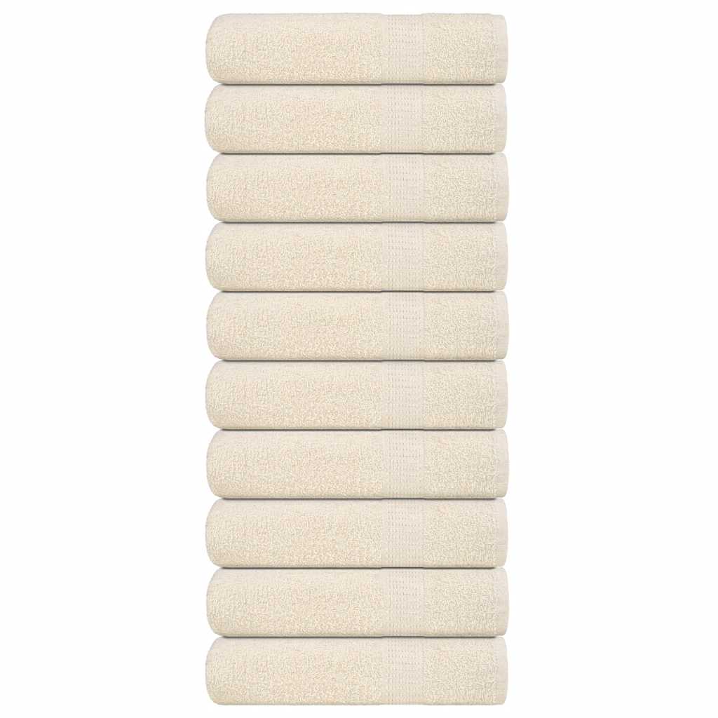 Vidaxx serviettes de bain 10 pcs 100x150cm 360 g m² 100% coton couleur crème