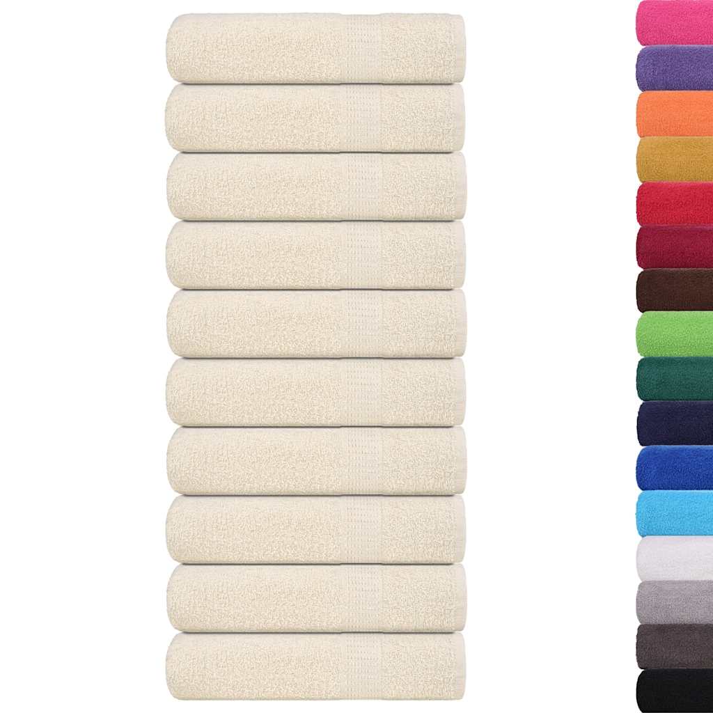 Vidaxx serviettes de bain 10 pcs 100x150cm 360 g m² 100% coton couleur crème