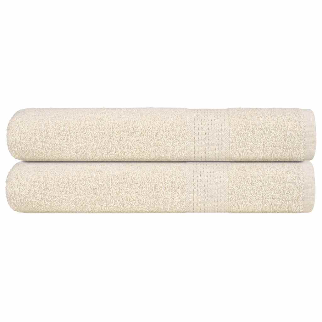 Vidaxx serviettes 2 pcs 100x200 cm 360 g m² 100% coton crème