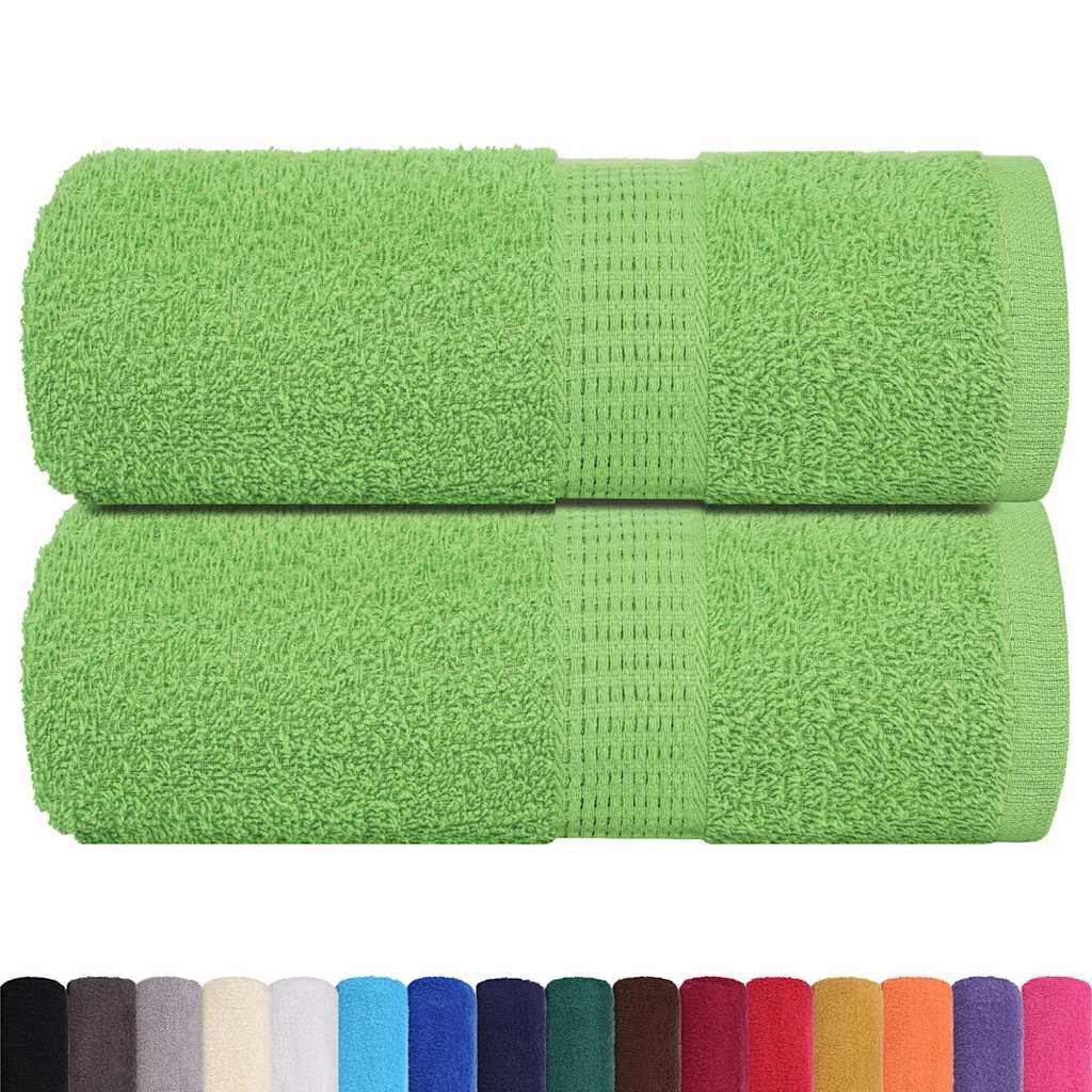VidaXL serviettes invité 2 pcs 360 g m² 360 g m² 100% coton vert pomme