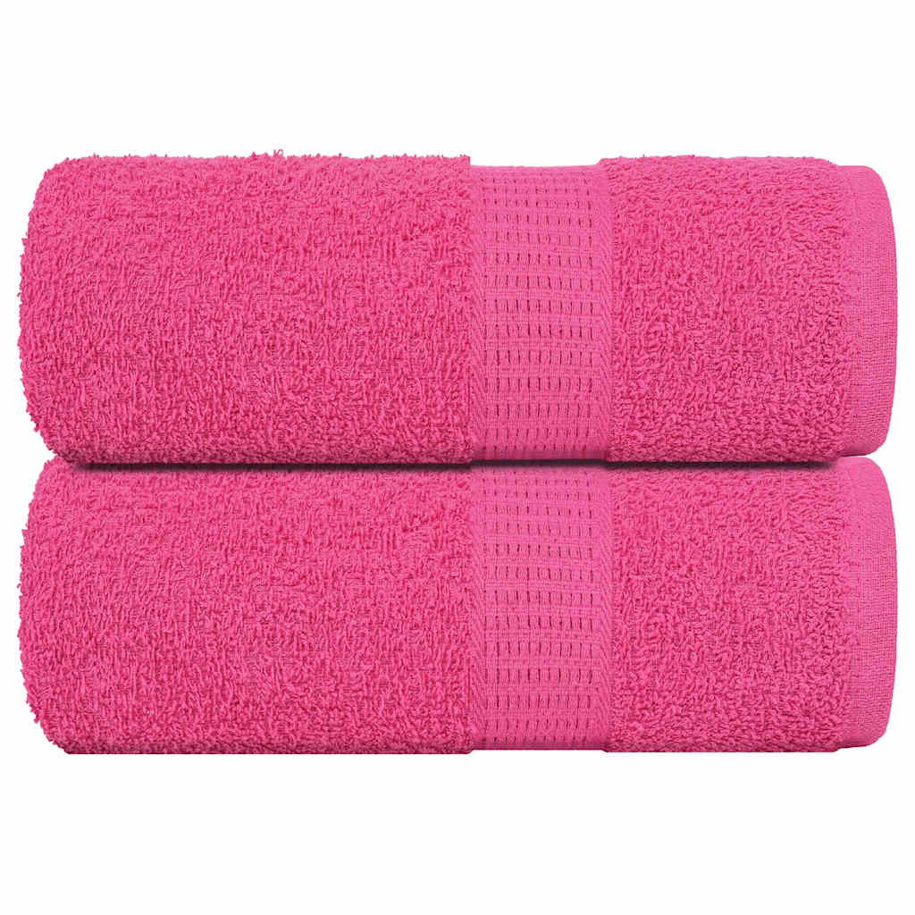 VidaXL serviettes invités 2 pcs 30x50 cm 360 g m² 100% coton rose