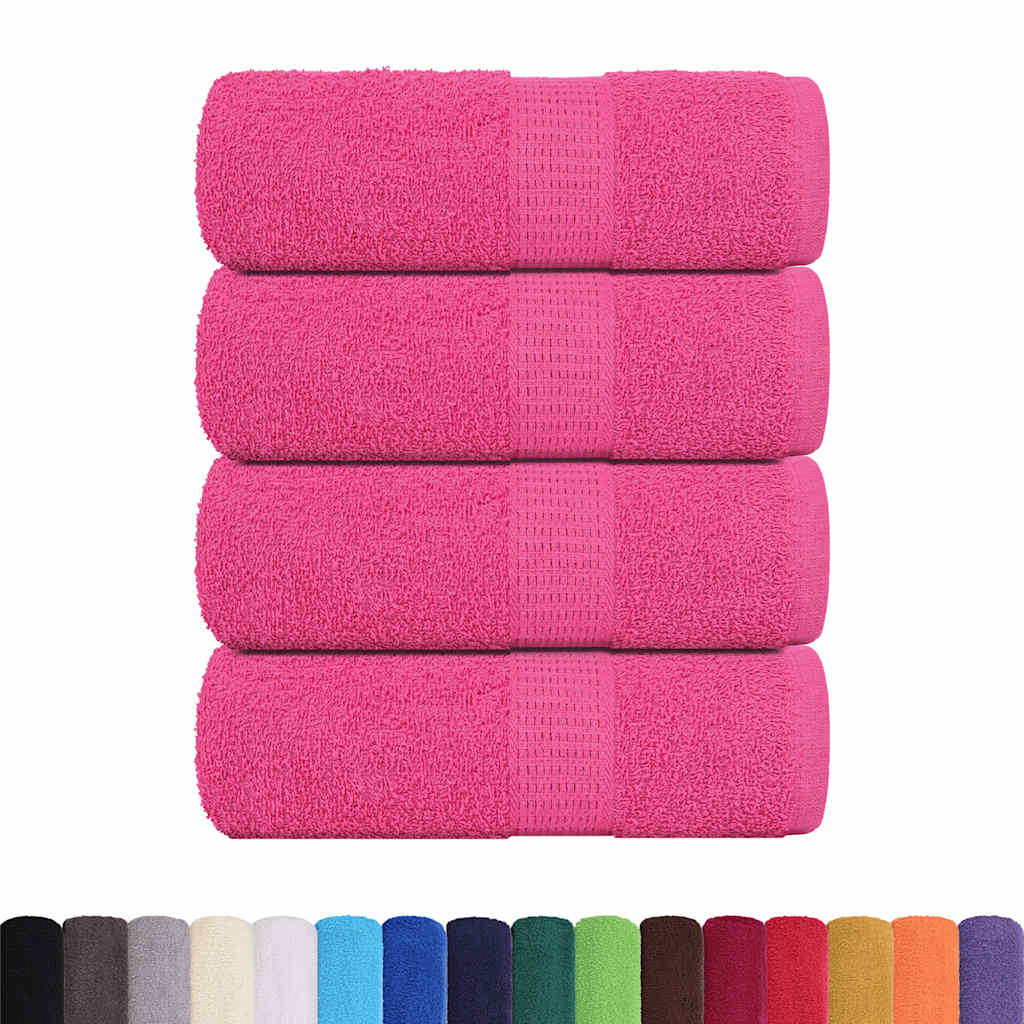 VidaXL serviettes invités 4 pcs 30x50 cm 360 g m² 100% coton rose