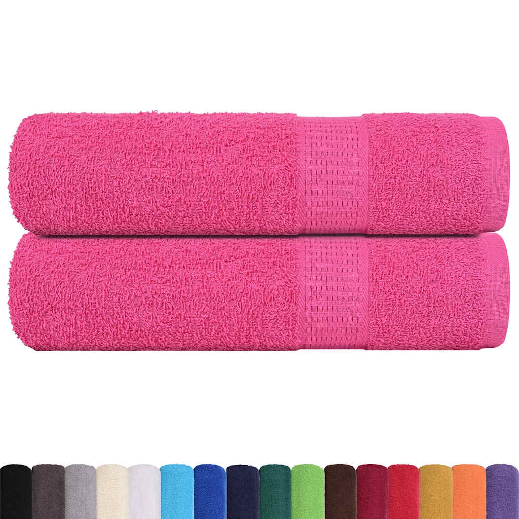 Vidaxx serviettes de douche 2 pcs 70x140 cm 360 g m² 100% coton rose