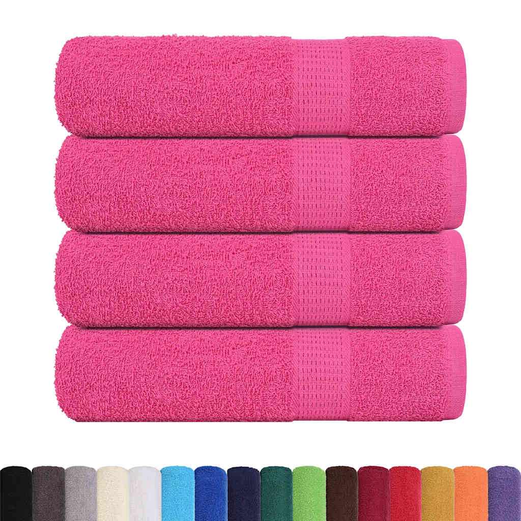 Vidaxx serviettes de douche 4 pcs 70x140 cm 360 g m² 100% coton rose