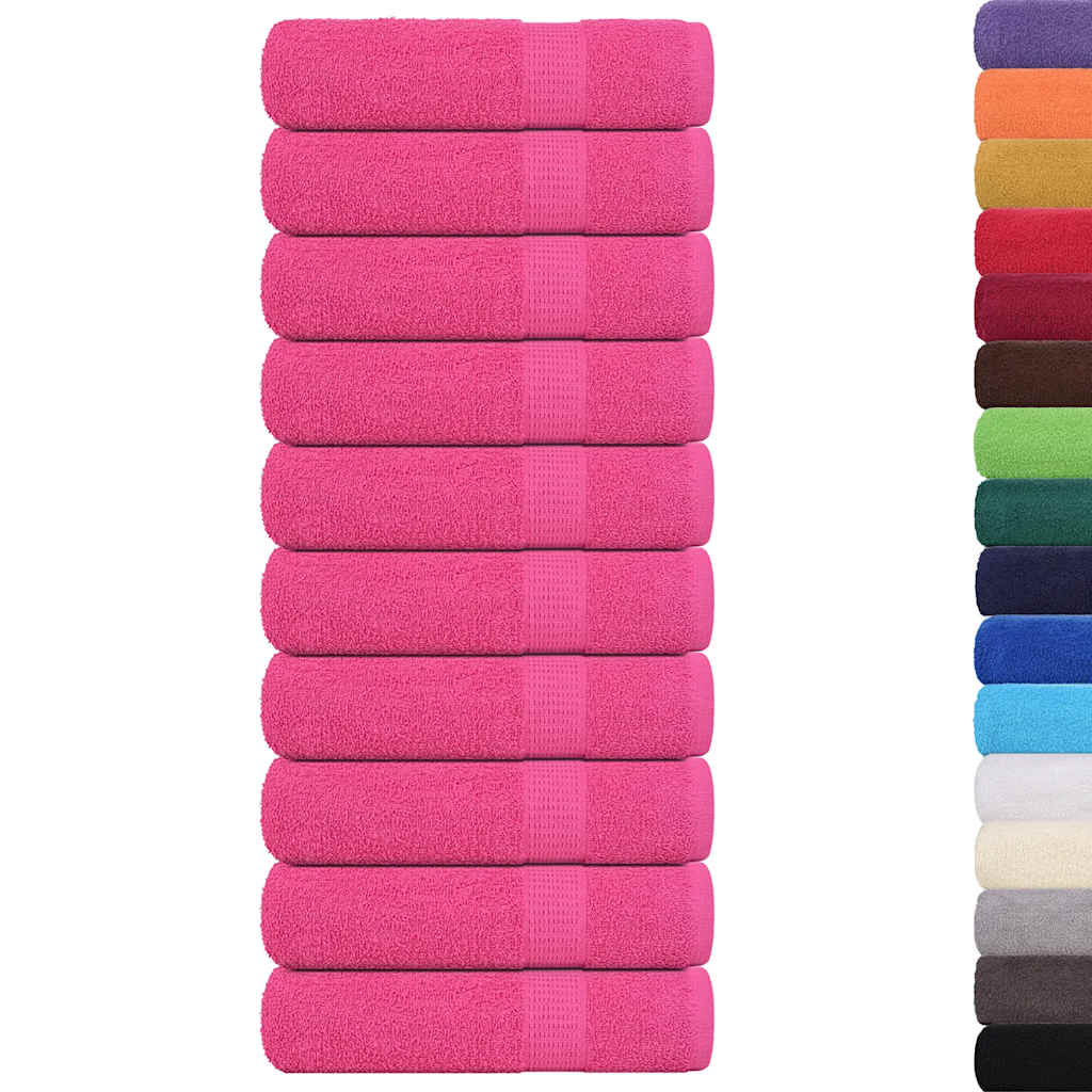 Vidaxx serviettes de douche 10 pcs 70x140 cm 360 g m² 100% coton rose