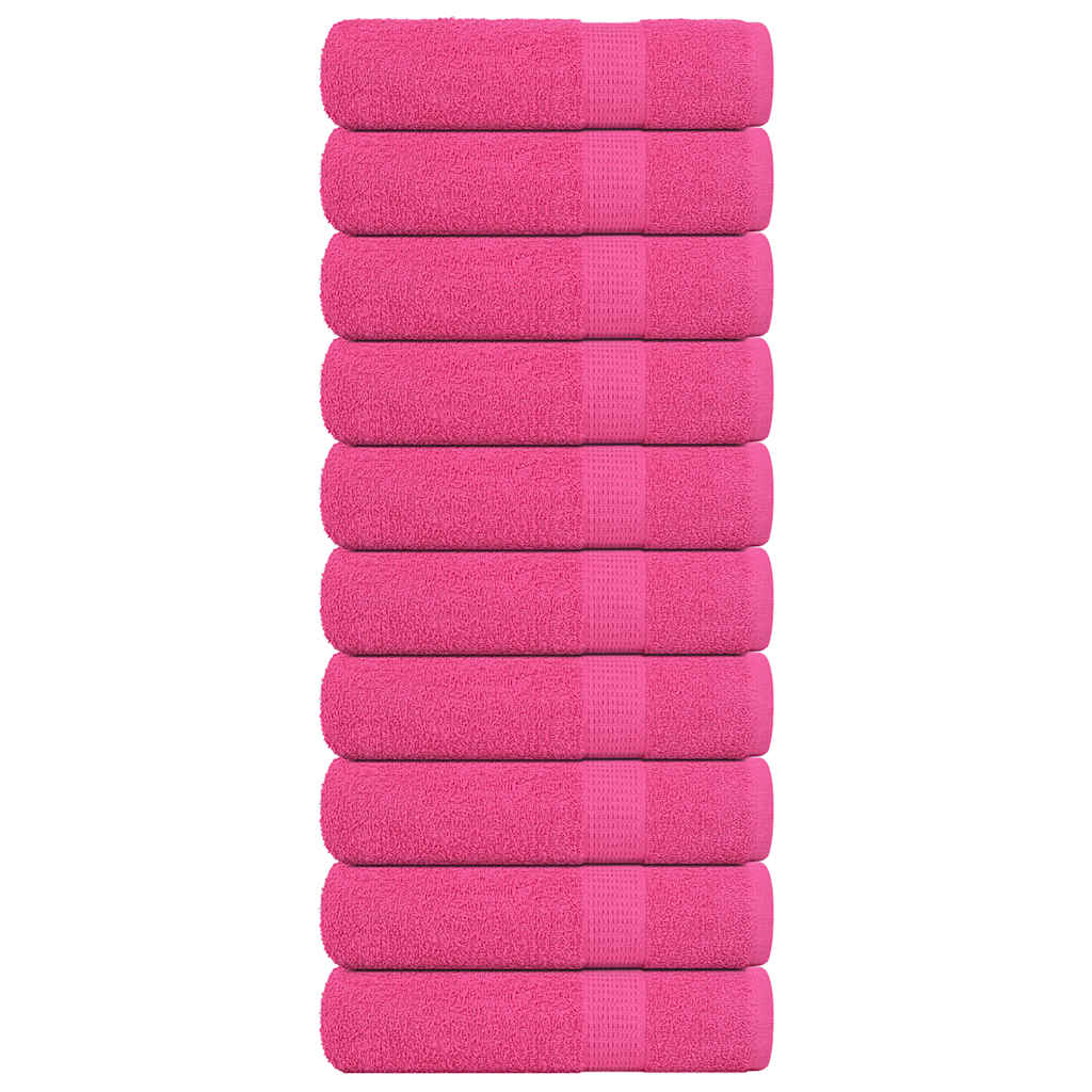 VidaXL serviettes de bain 10 pièces 100x150 cm 360 g m² 100% coton rose