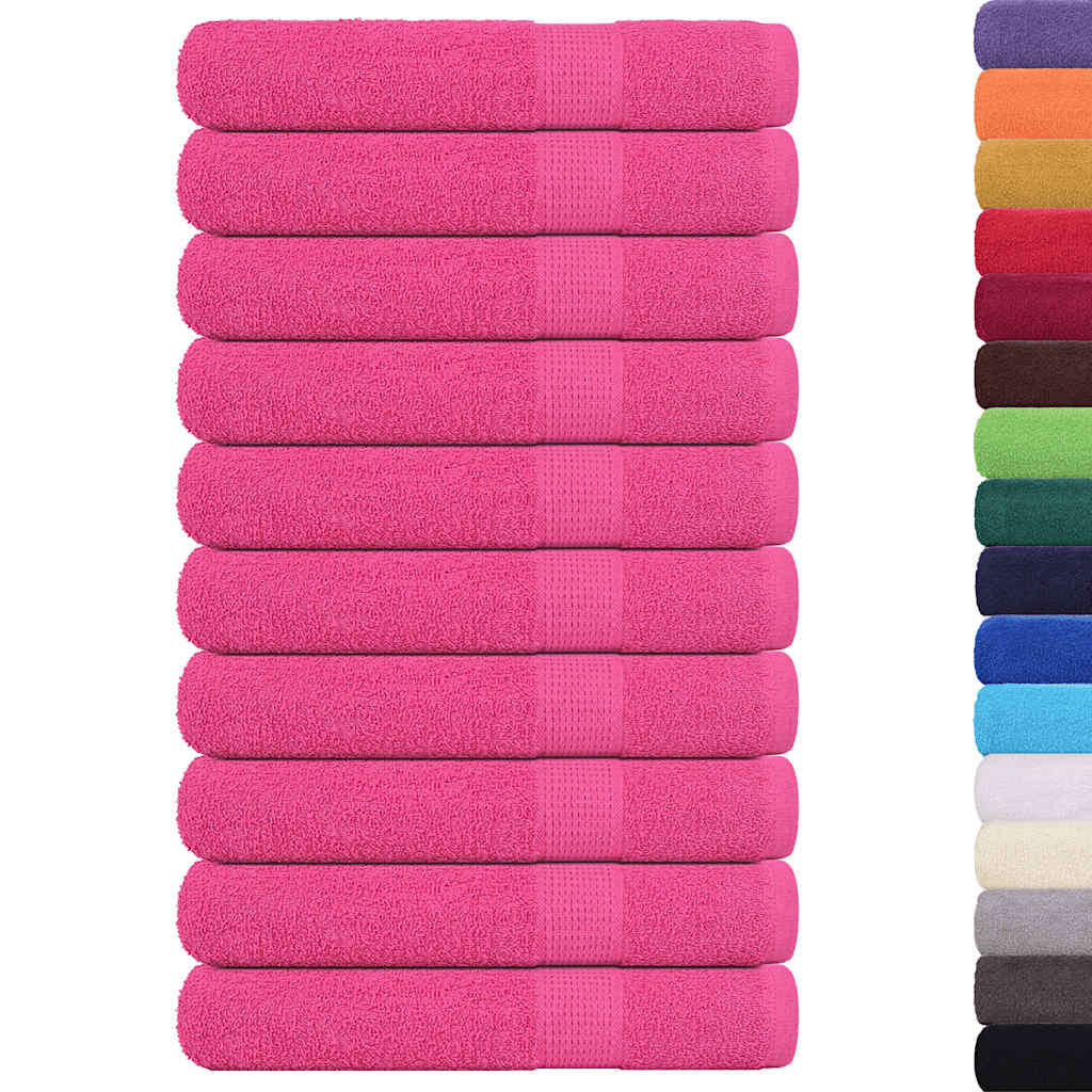 Vidaxx serviettes de sauna 10 pcs 80x200 cm 360 g m² 100% coton rose