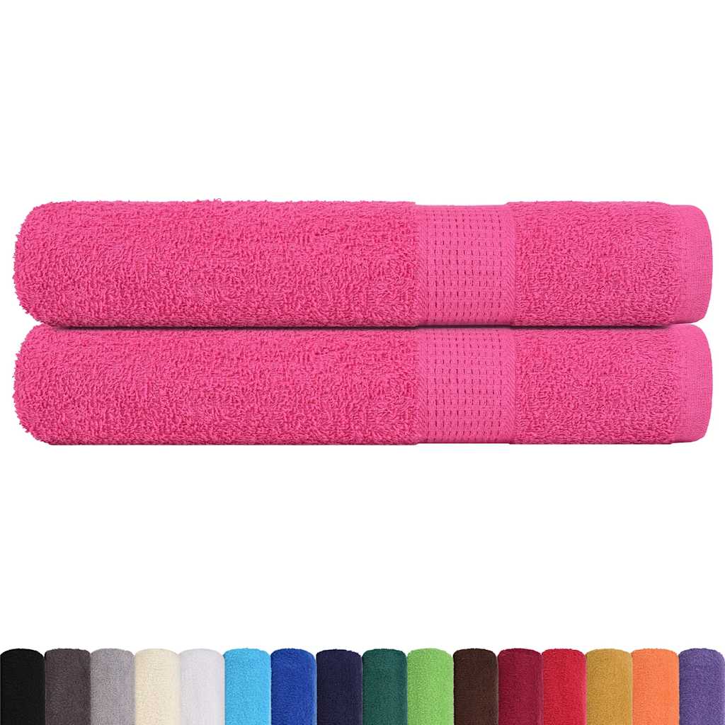 Vidaxx serviettes 2 pcs 100x200 cm 360 g m² 100% coton rose